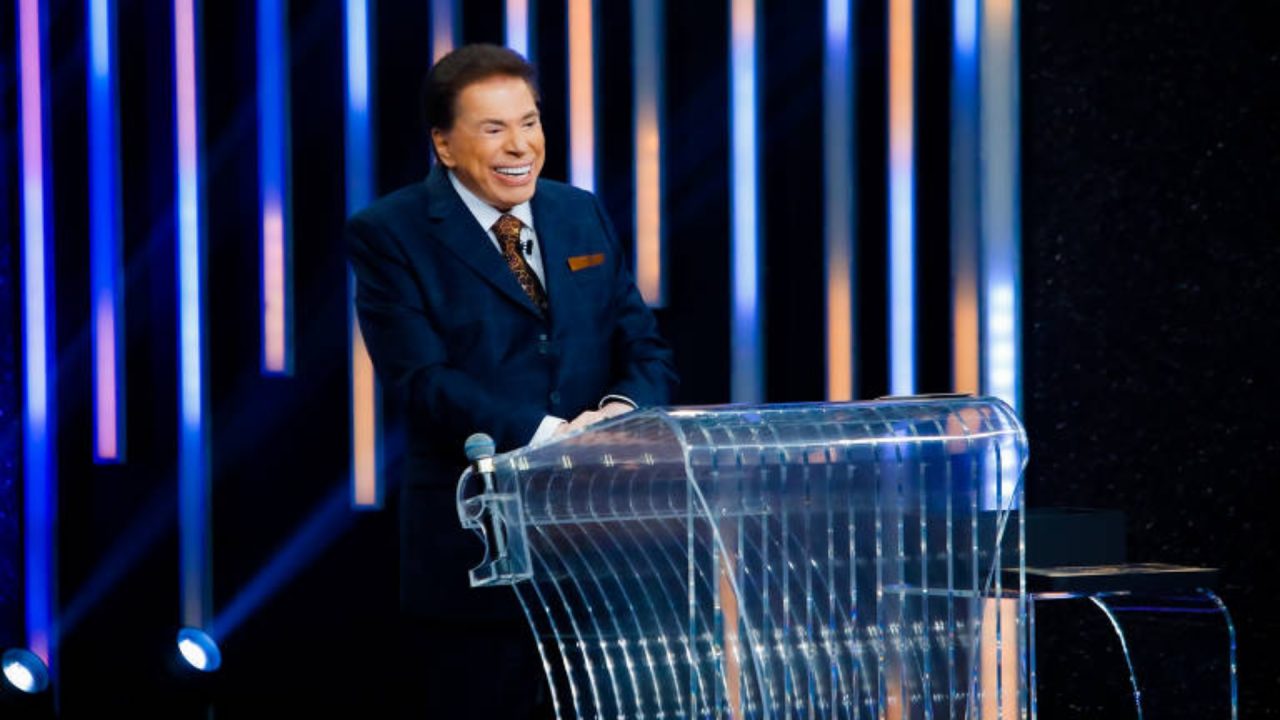 Foto de Silvio Santos na apresentação de seu último Troféu Imprensa