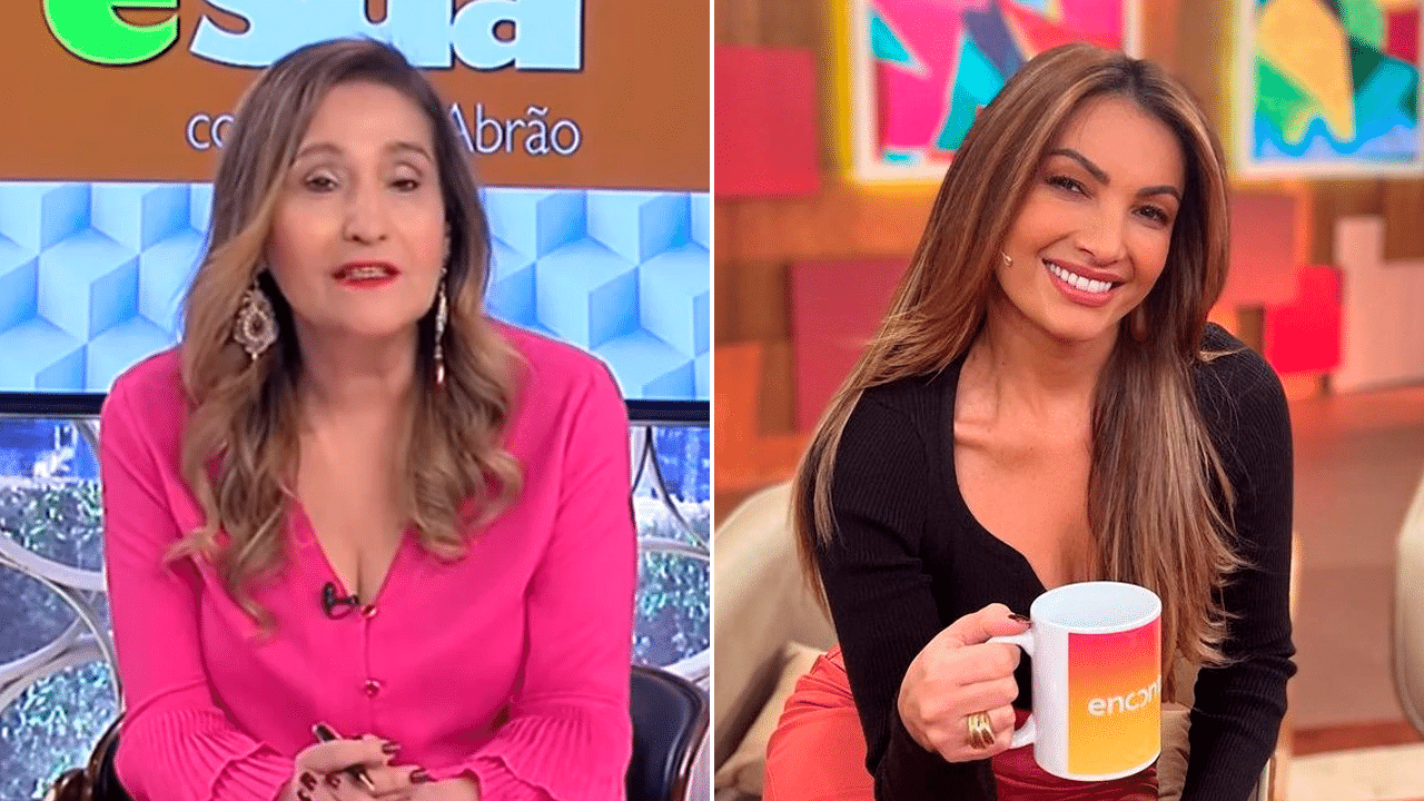 Imagem com montagem das fotos de Sonia Abrao e Patrícia Poeta