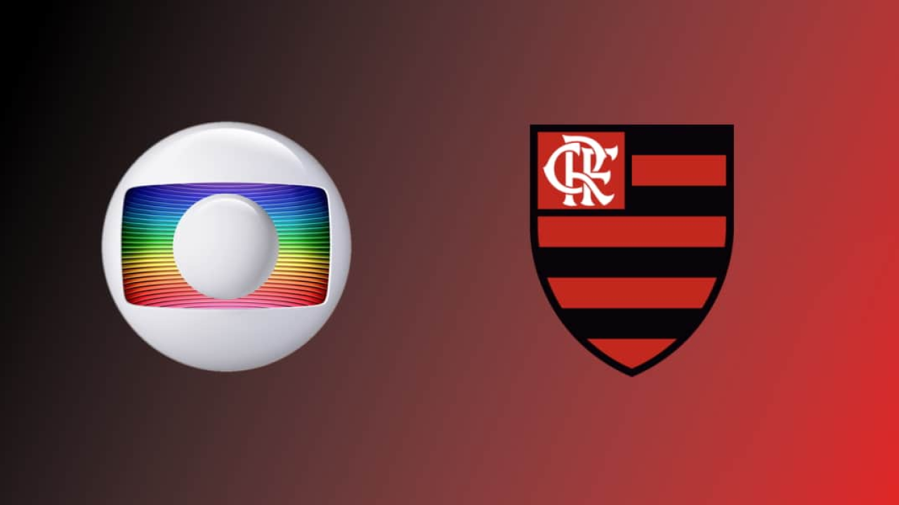 Montagem com logos da Globo e Flamengo