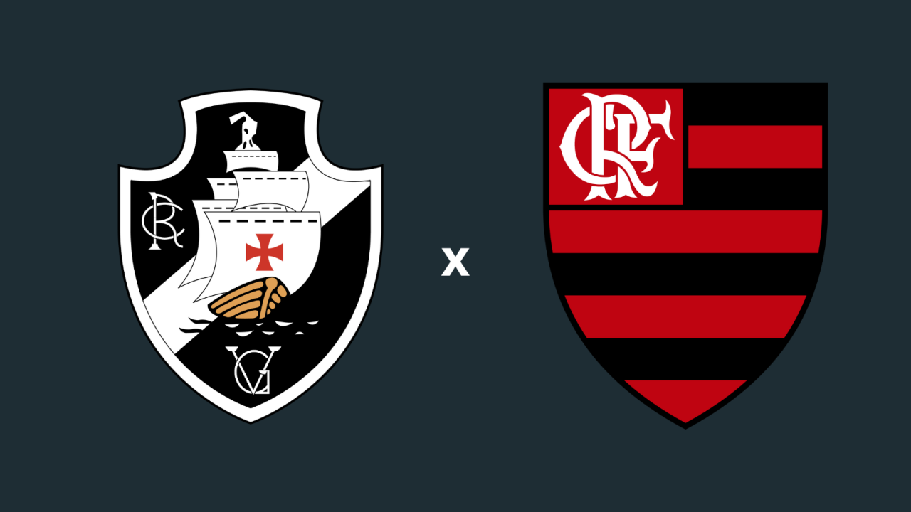 Fotos dos escudos do Vasco e do Flamengo