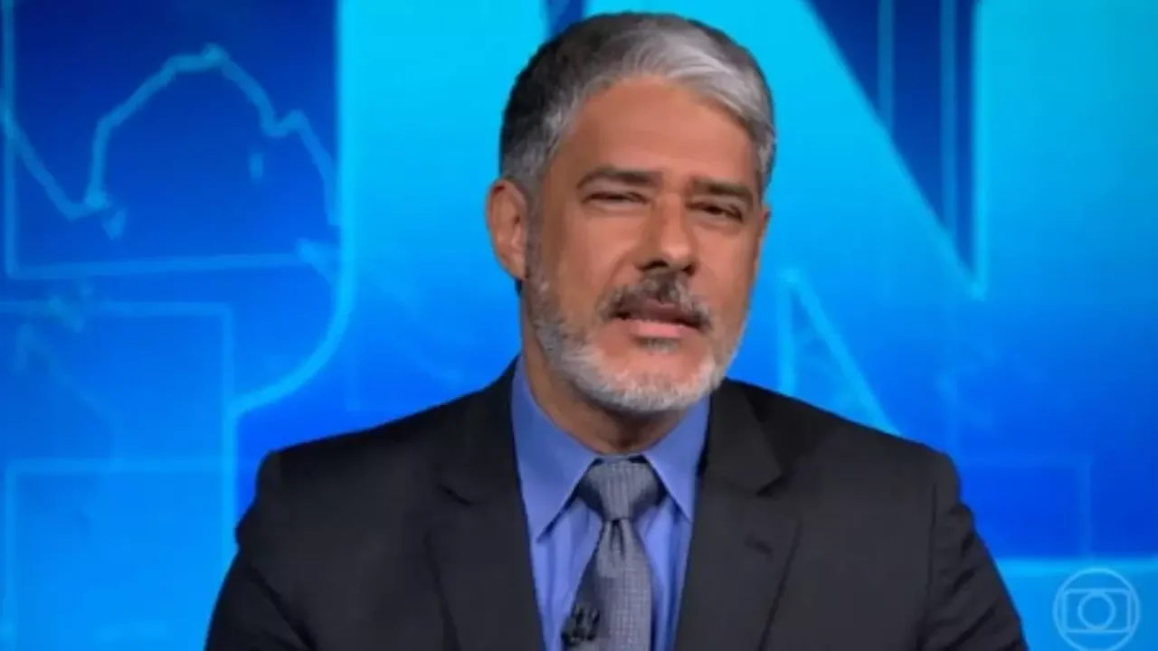 Foto de William Bonner no Jornal Nacional